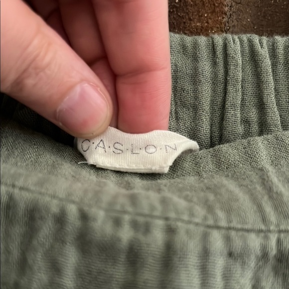 Caslon Green Midi A-Line Skirt with Slit - Picture 3 of 6